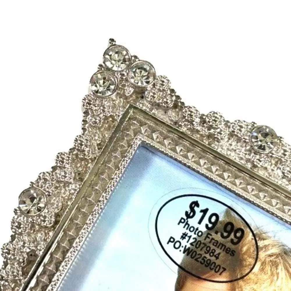 New Pair Green Tree Gallery Rhinestone Silver Rectangular Picture Frame Set of 2